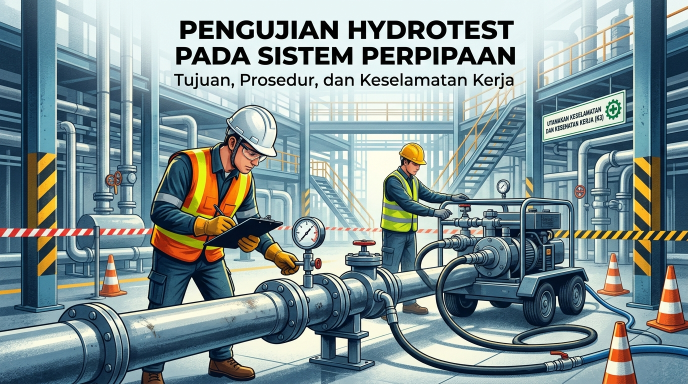 Sistem perpipaan industri dengan peralatan hydrostatic pressure testing
